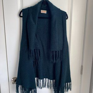 Sleveless Fringe Sweater Cardigan